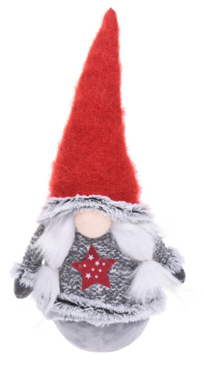 Decoratiune luminoasa Girl Gnome w star, 17x13x43 cm, poliester, multicolor - imagine 3